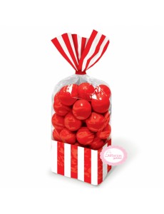 Sacos Celofane Riscas Vermelho